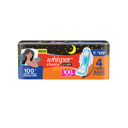 Whisper Sanitary Pads Choice Night  XXL